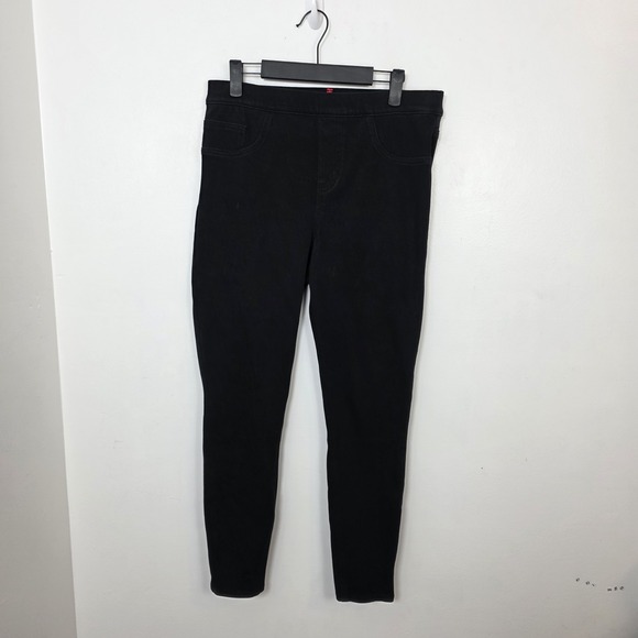 SPANX Pants - Spanx Black Skinny Stretchy High Rise Sleek Versatile Jean-ish Pants Size Large
